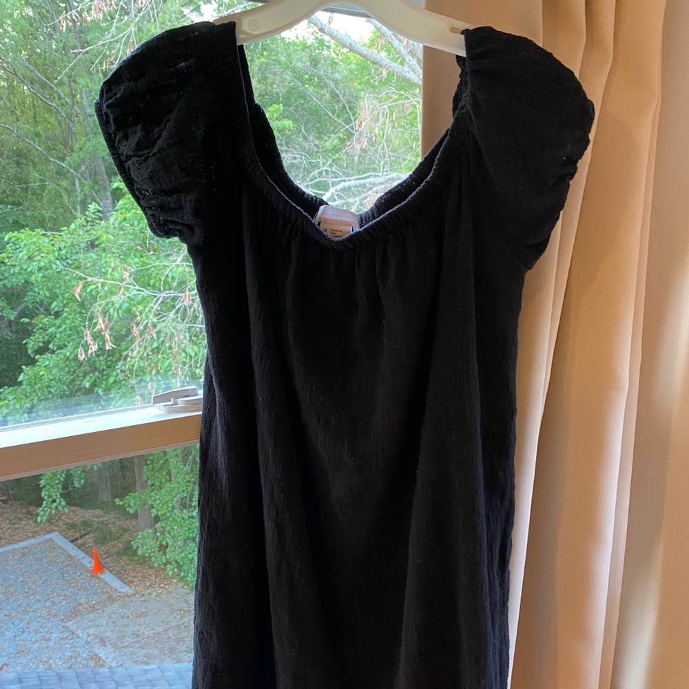 UO black puff sleeve dress